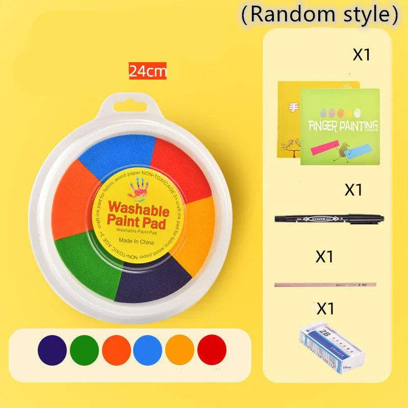 16cm non-toxic finger print mud inkpad kit with picture albums for children's educational crafts
