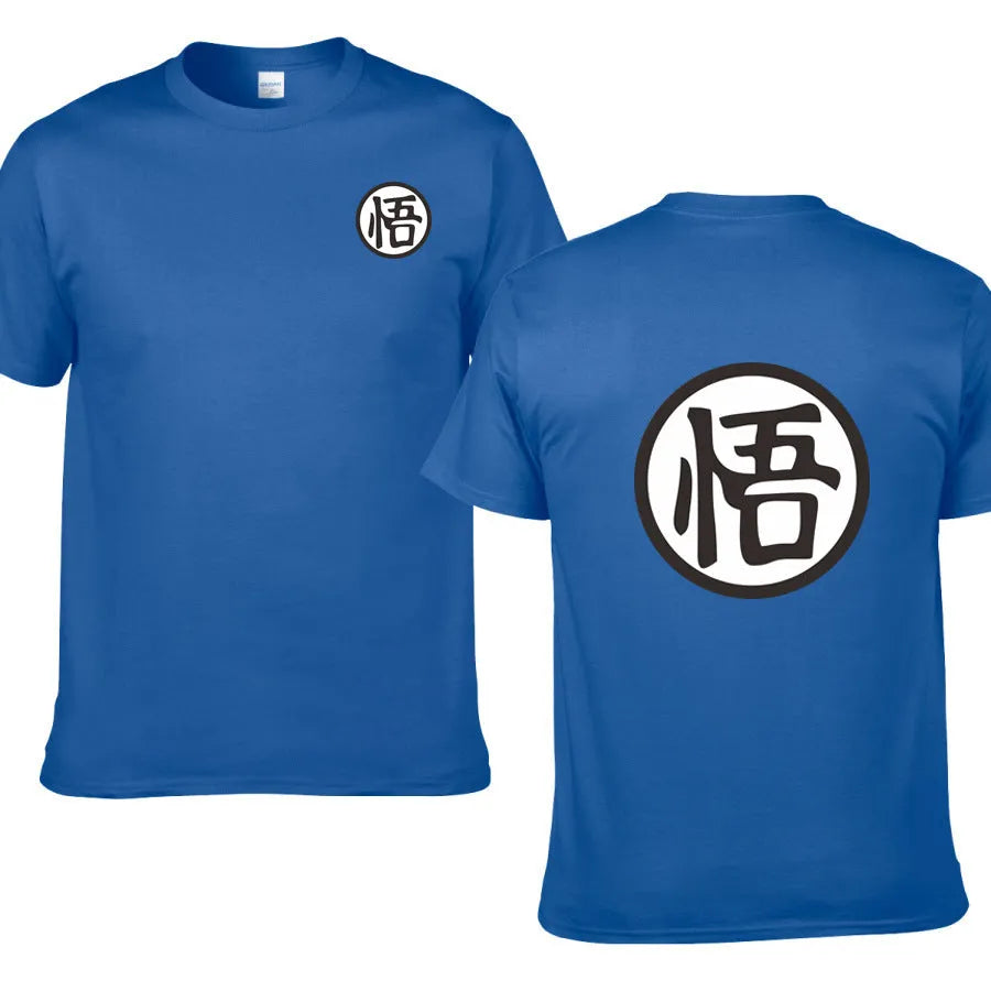 Casual men cotton T-shirt with anime print, straight fit, round neck, three-quarter sleeves, available in multiple colours