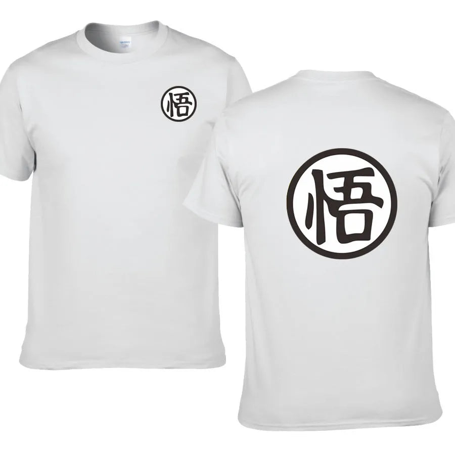 Casual men cotton T-shirt with anime print, straight fit, round neck, three-quarter sleeves, available in multiple colours