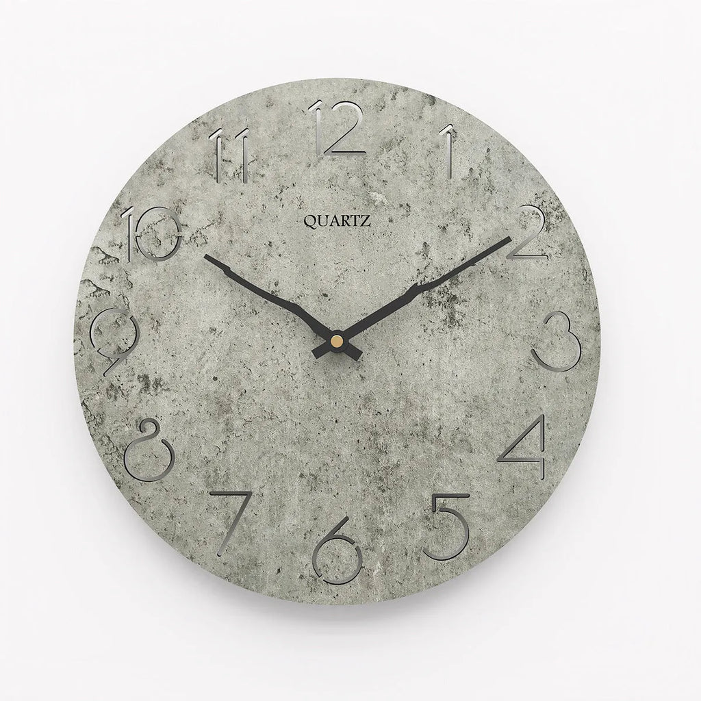 Grey European-style modern wall clock for living room decor