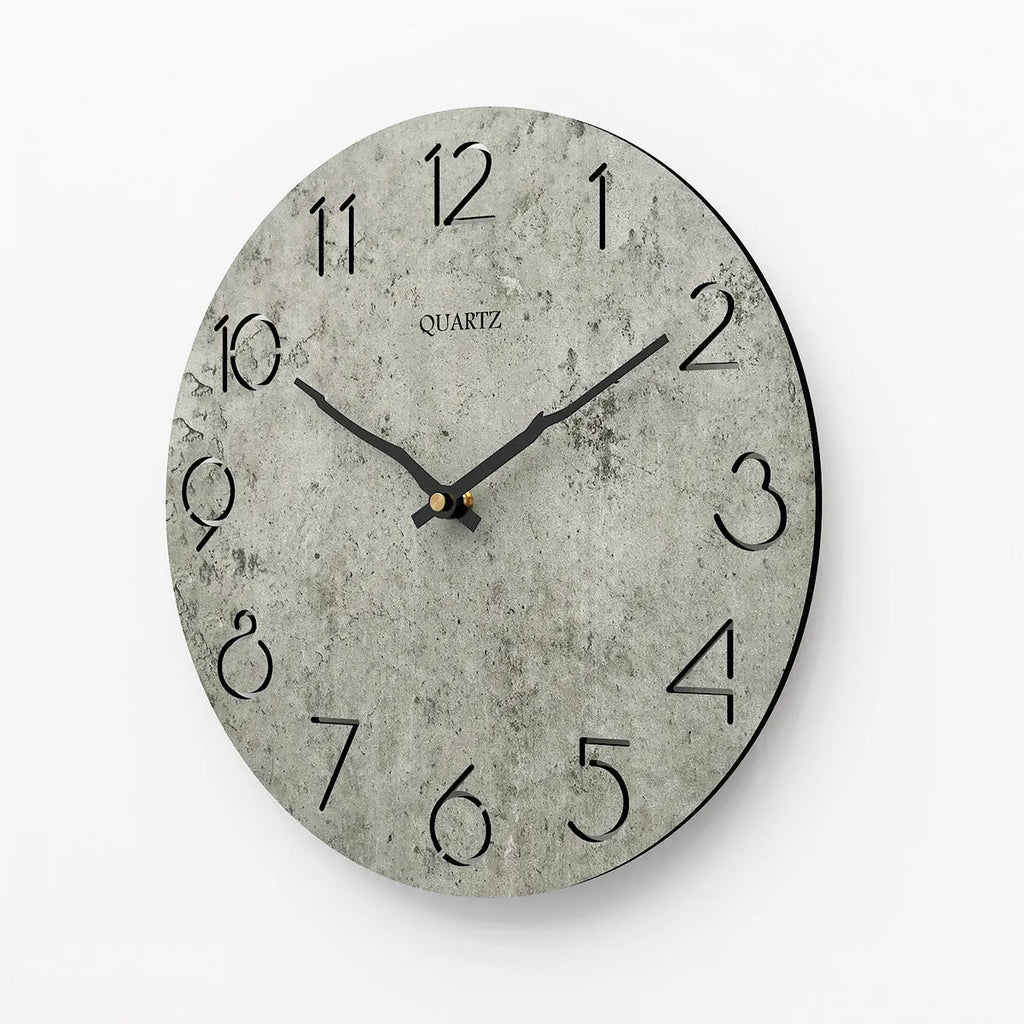 Grey European-style modern wall clock for living room decor