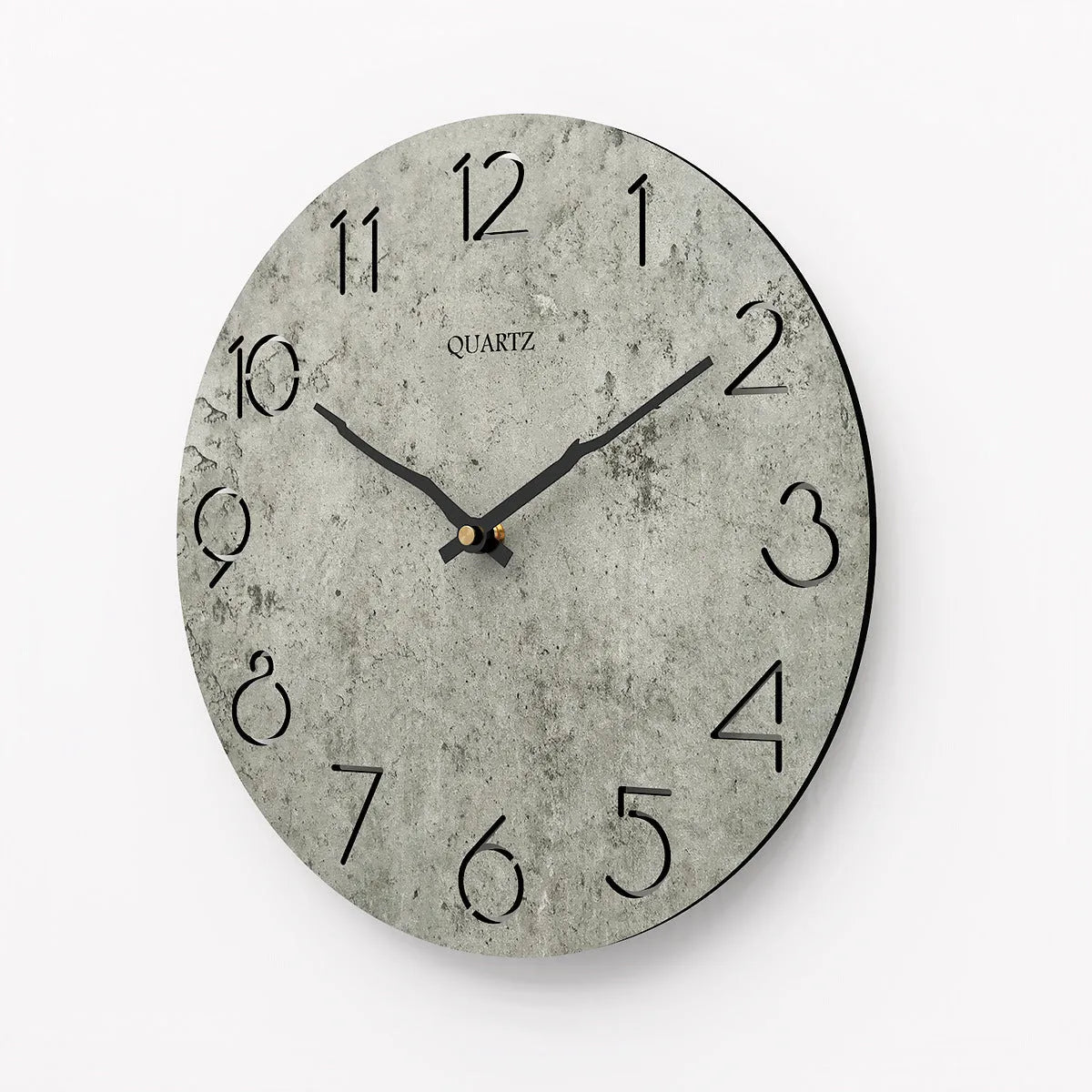 Grey European-style modern wall clock for living room decor