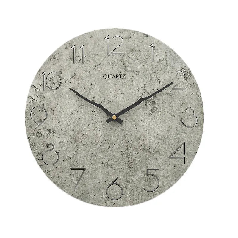 Grey European-style modern wall clock for living room decor