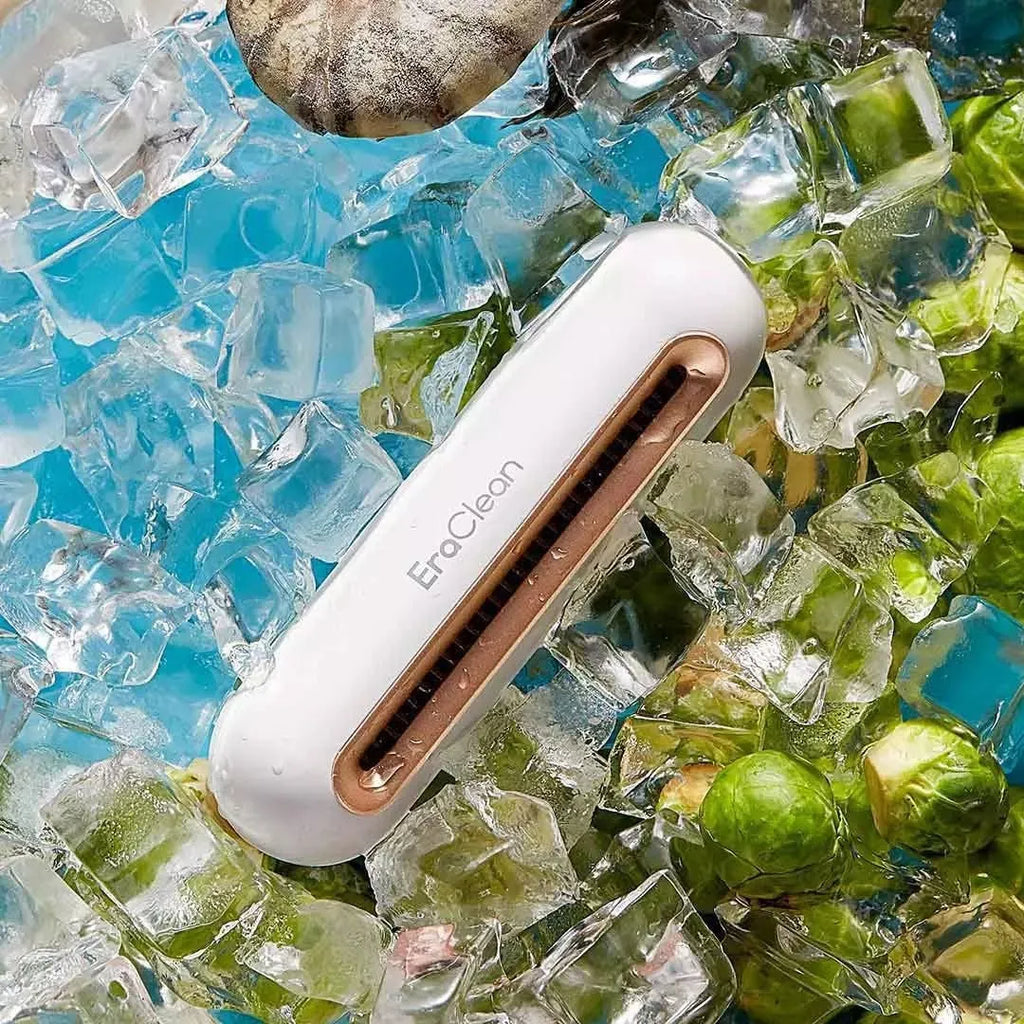 Rose gold USB-powered refrigerator deodorant steriliser with activated carbon, push-button control