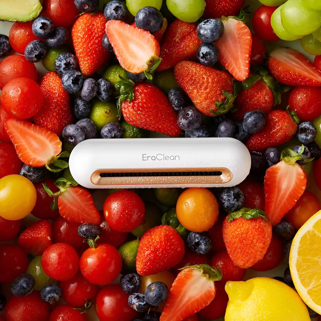 Rose gold USB-powered refrigerator deodorant steriliser with activated carbon, push-button control