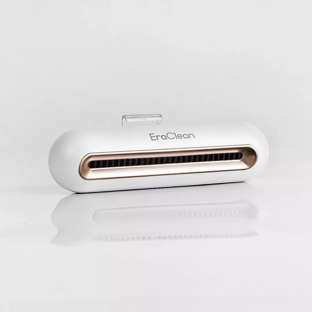 Rose gold USB-powered refrigerator deodorant steriliser with activated carbon, push-button control