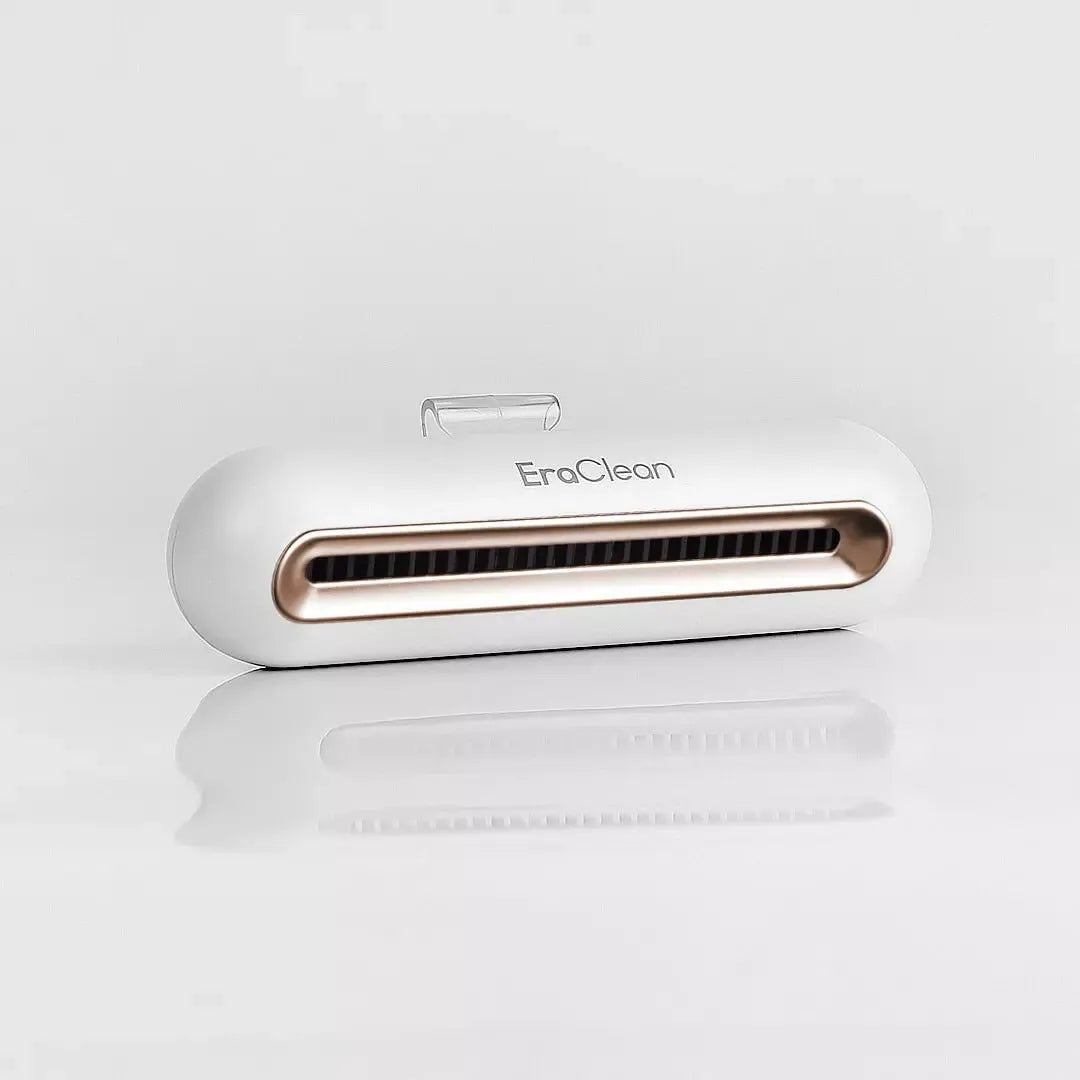 Rose gold USB-powered refrigerator deodorant steriliser with activated carbon, push-button control