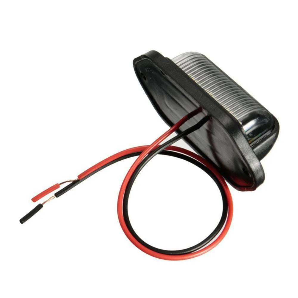 6LED Truck License Plate Light for Car Truck Bus Trailer 12-24V 0.3A 1.8W 2835 SMD 6500K Black Tail Light Side Light Long Life 50000 Hours