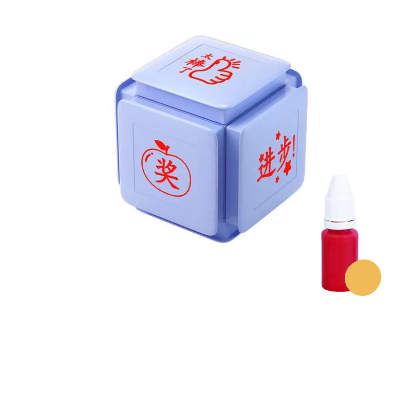 Six-sided Tianzi grid seal stamp with photosensitive quick-drying ink in multiple colour variations