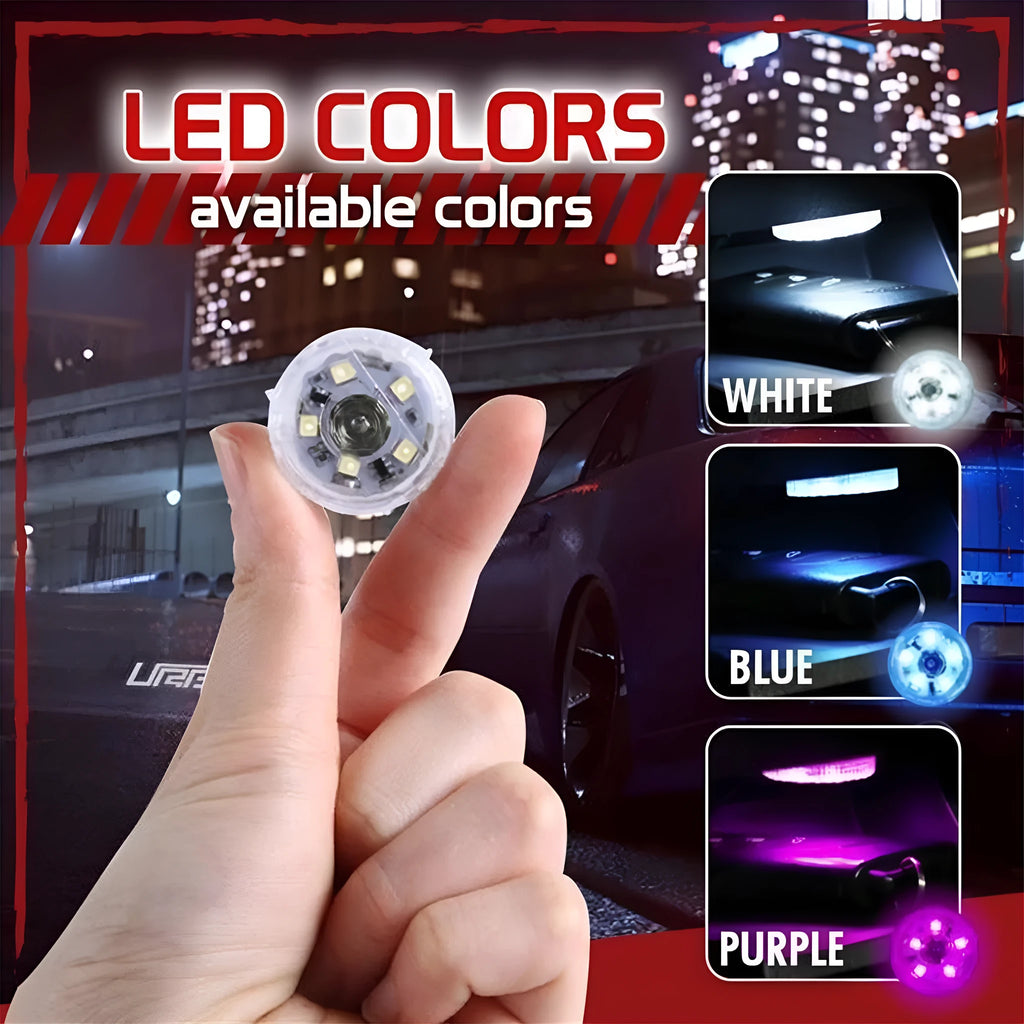 Car interior touch atmosphere light with PCB, showing white, ice blue, purple colour options for cabin use.