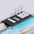 Plastic TV set-top box and router storage rack with cable management holes