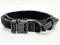 Nylon dog collar in khaki for large medium dogs with metal buckle and D-ring