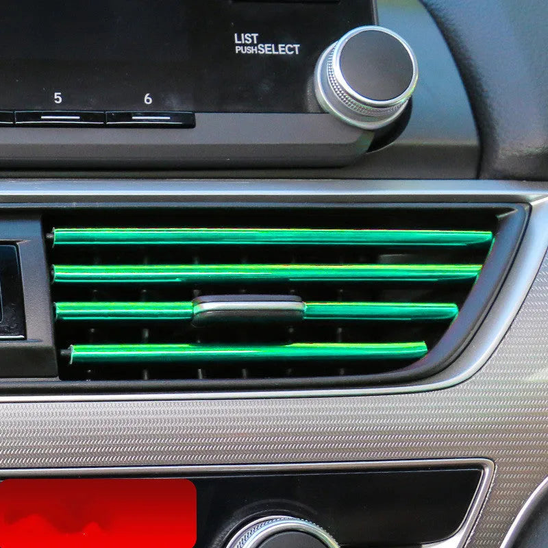 Automobile air outlet decorative strip set of 10 PVC pieces 20cm length car vent trim in multiple colours
