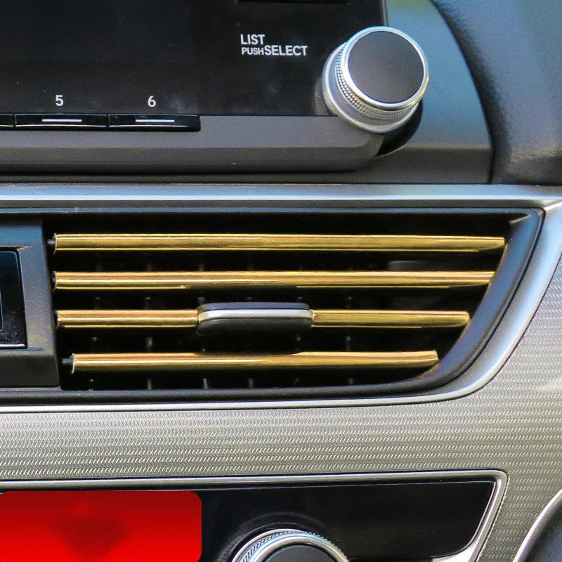 Automobile air outlet decorative strip set of 10 PVC pieces 20cm length car vent trim in multiple colours