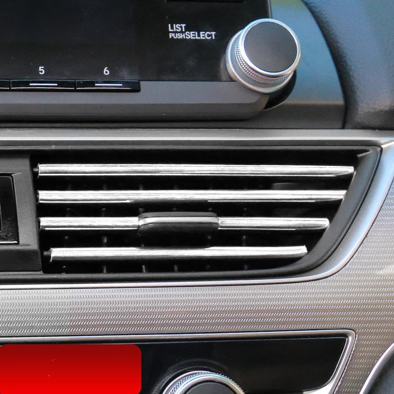 Automobile air outlet decorative strip set of 10 PVC pieces 20cm length car vent trim in multiple colours