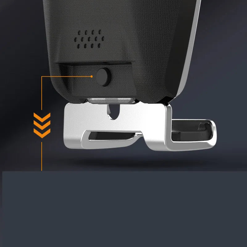 Blue car wireless charger with phone holder showing LED charging indicator