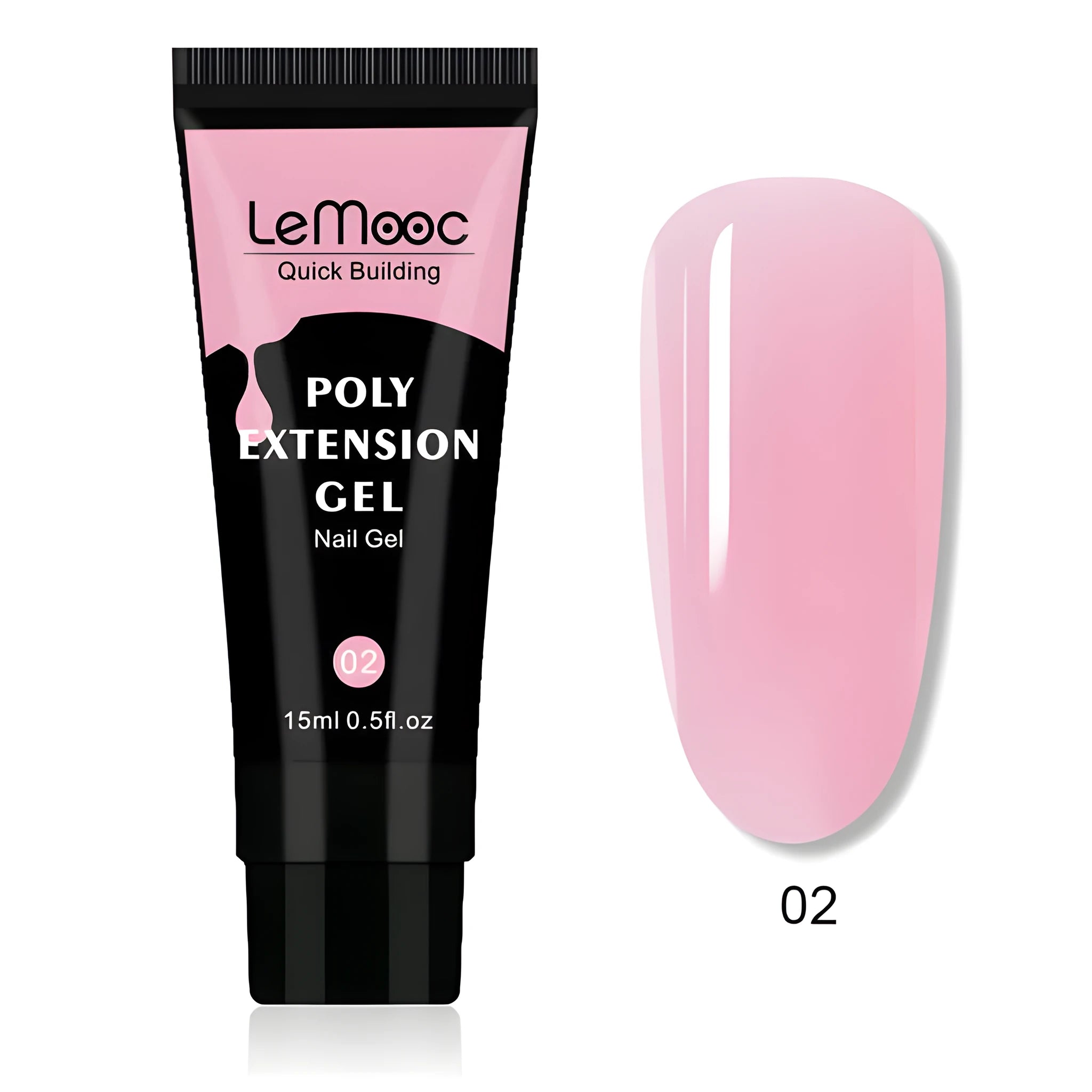 Quick Builder Poly UV Gel Nail Wash 20ml bottle with brush, clear liquid for tack-free finish