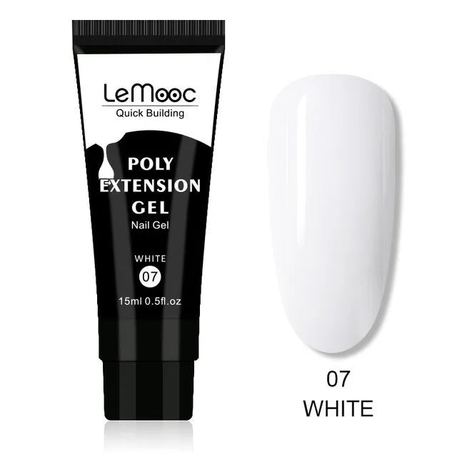 Quick Builder Poly UV Gel Nail Wash 20ml bottle with brush, clear liquid for tack-free finish