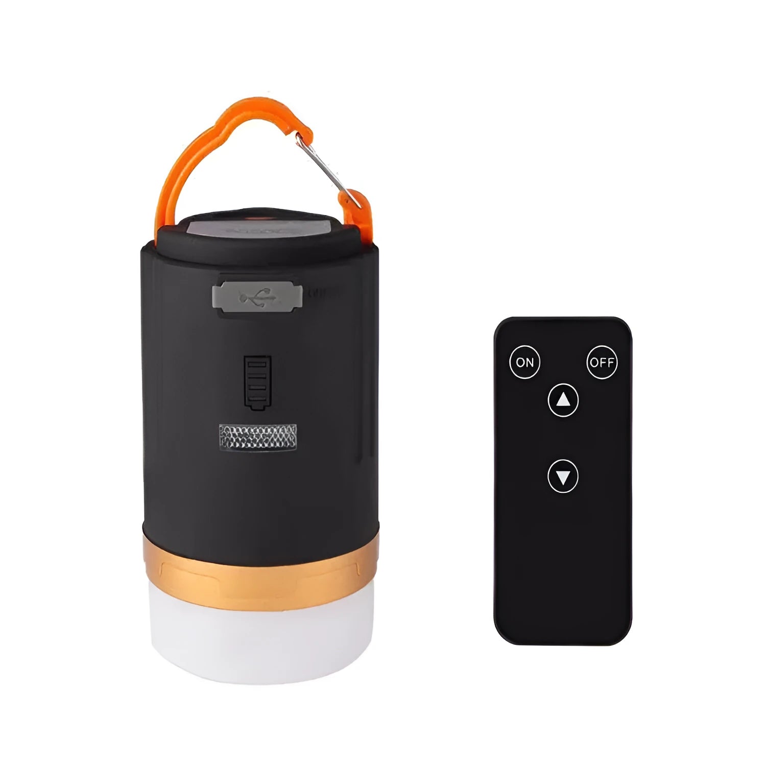 Black emergency camping light with remote control for outdoor camping and fishing activities