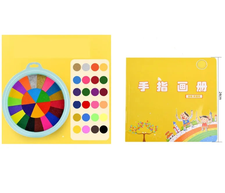 16cm non-toxic finger print mud inkpad kit with picture albums for children's educational crafts
