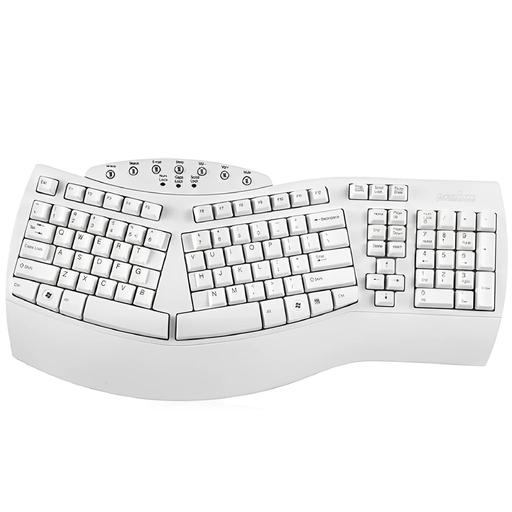 Perixx Periboard-512 white black ergonomic split keyboard with USB cable