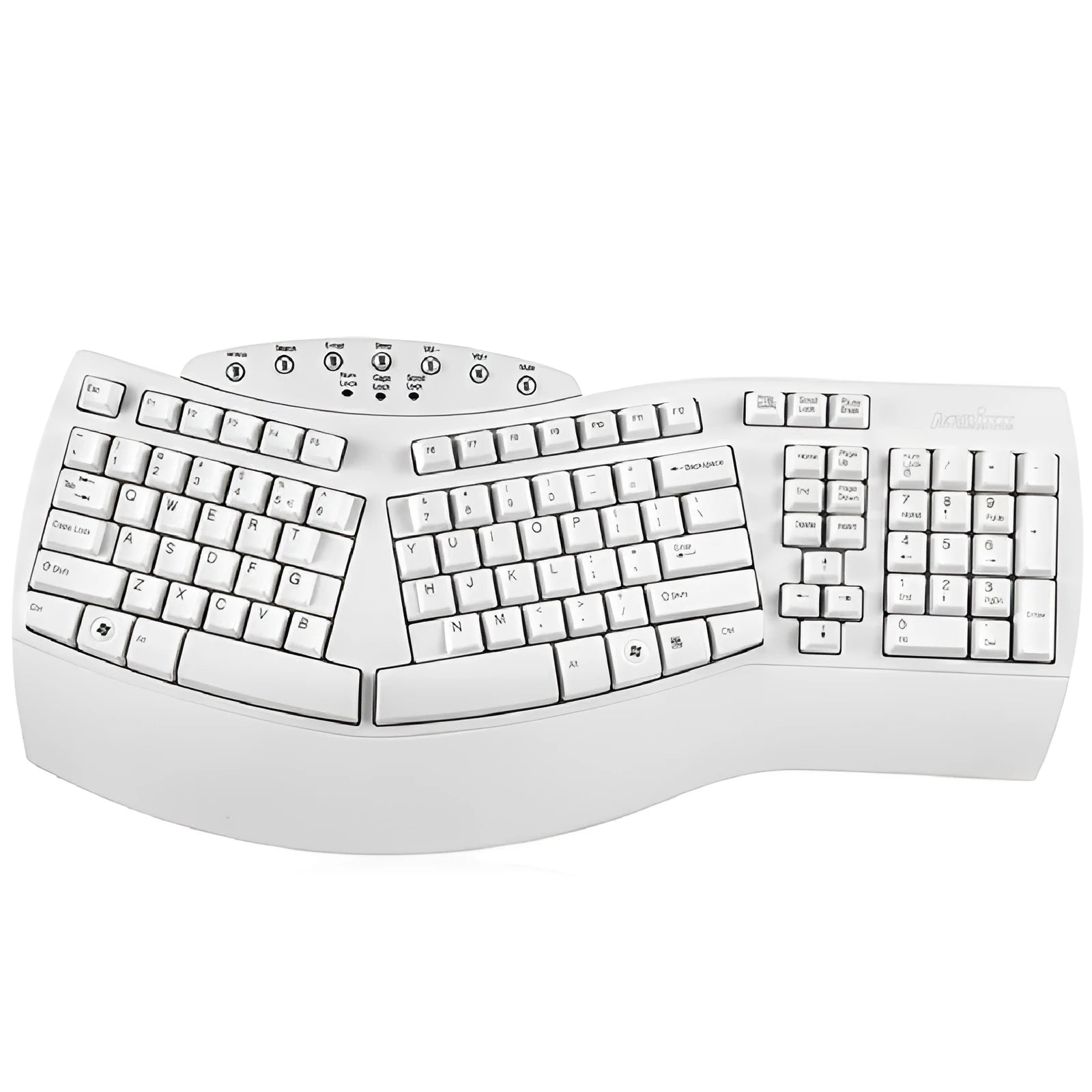 Perixx Periboard-512 white black ergonomic split keyboard with USB cable