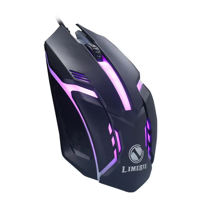 Wired USB computer mouse with glow illumination in black or white colour options