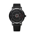 Men's waterproof quartz watch with turntable design showing metal case and clear dial