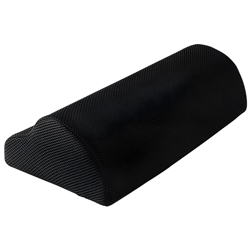 Black semi-circular memory foam foot rest pillow 40x20x10cm for office desk use