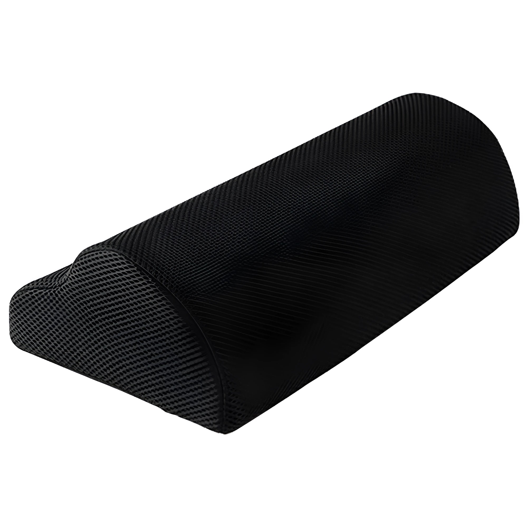Black semi-circular memory foam foot rest pillow 40x20x10cm for office desk use
