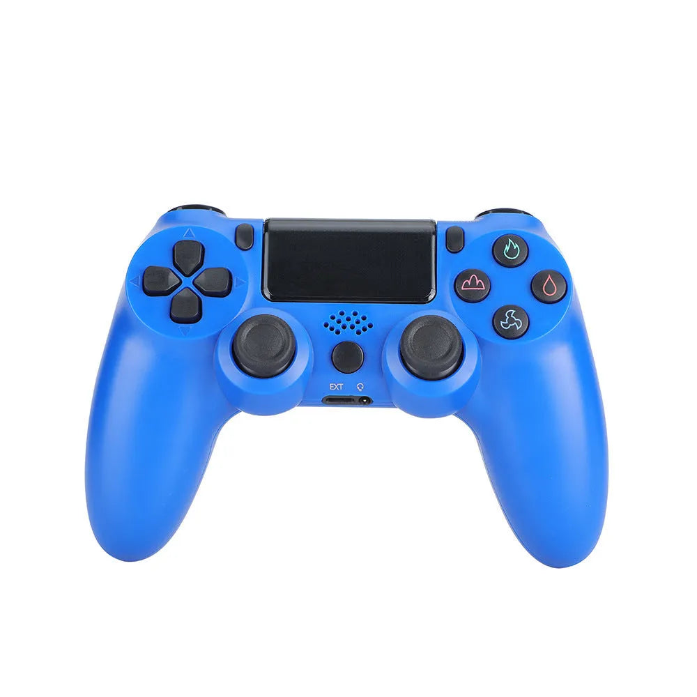 PS4 wired controller in various colours with USB cable connected