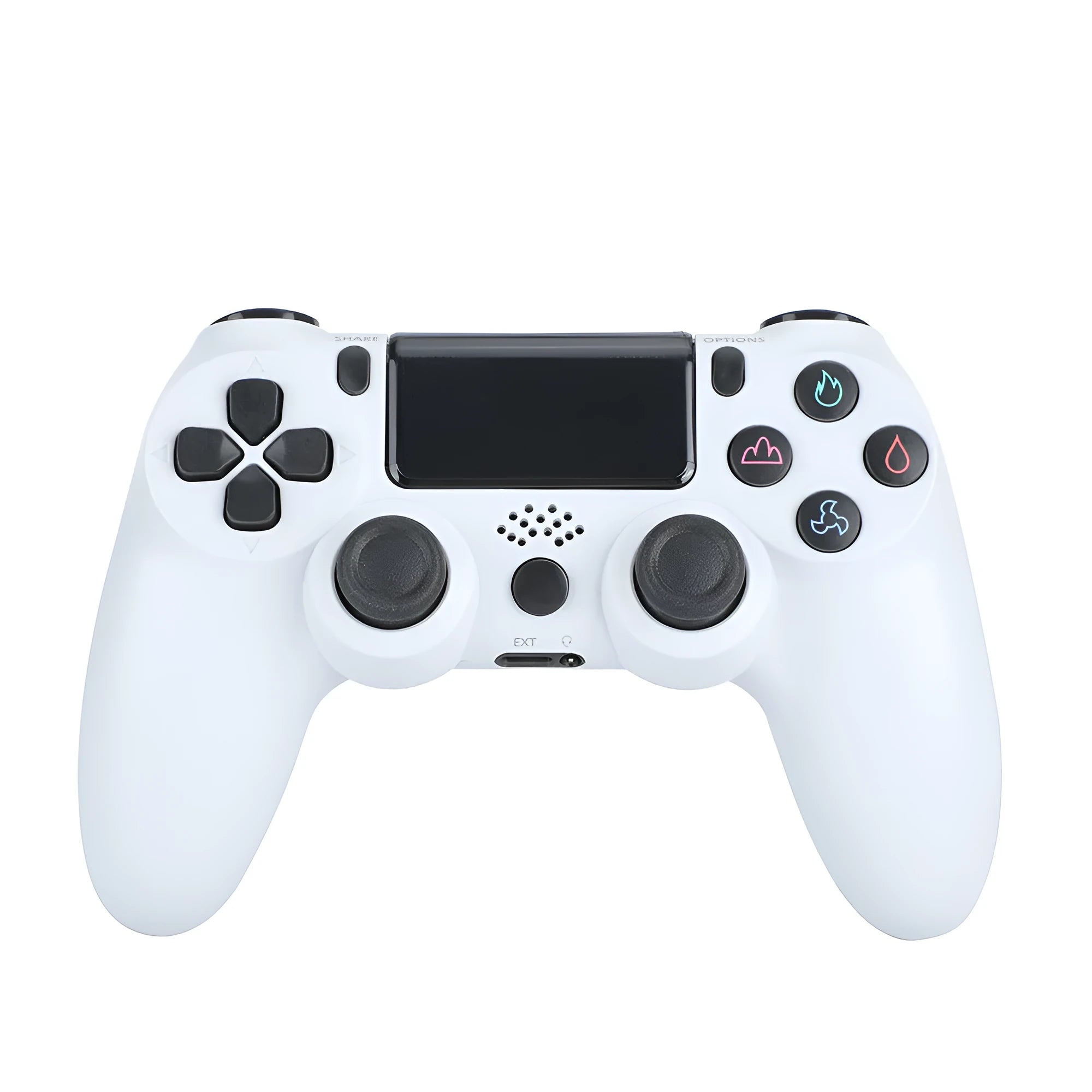 PS4 wired controller in various colours with USB cable connected