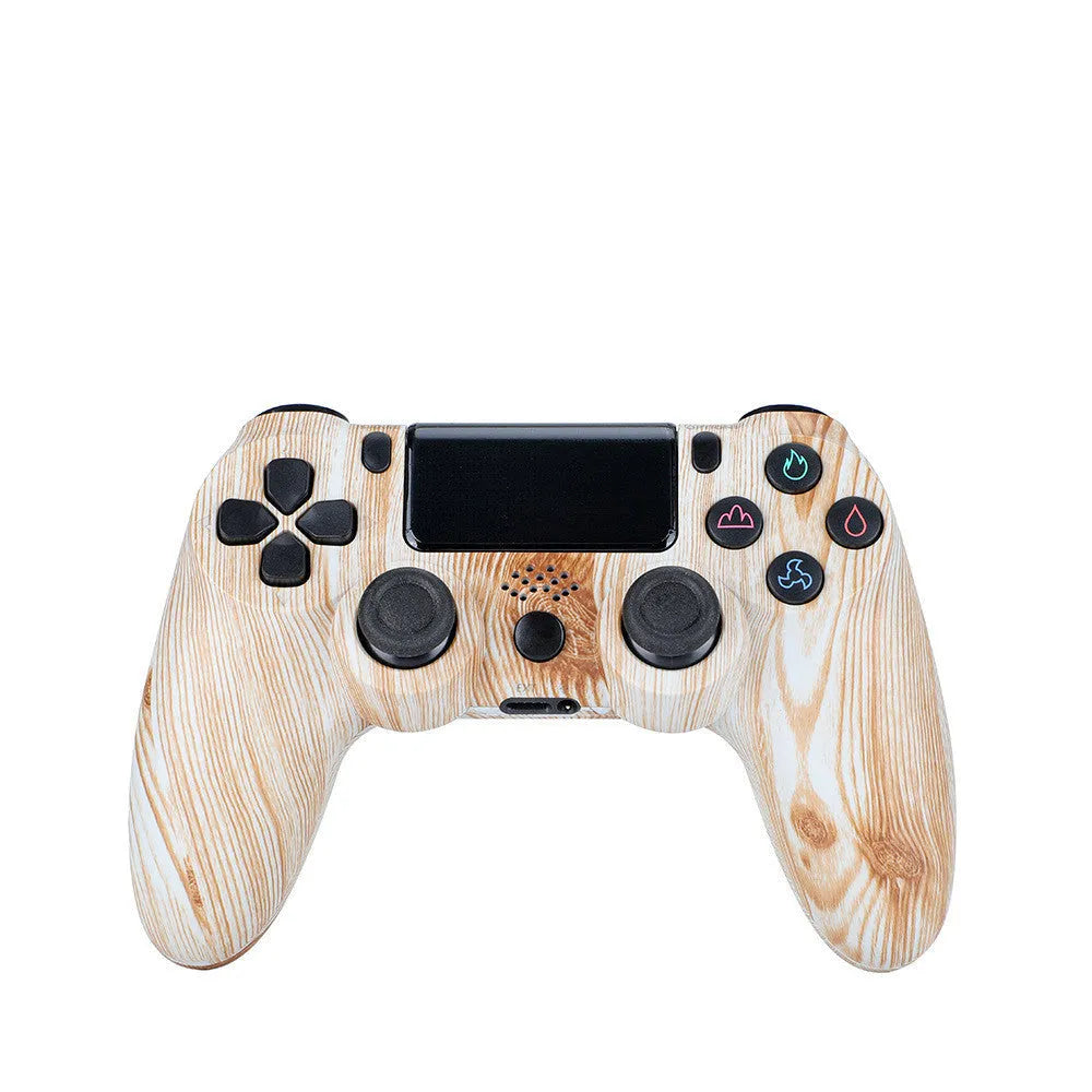 PS4 wired controller in various colours with USB cable connected