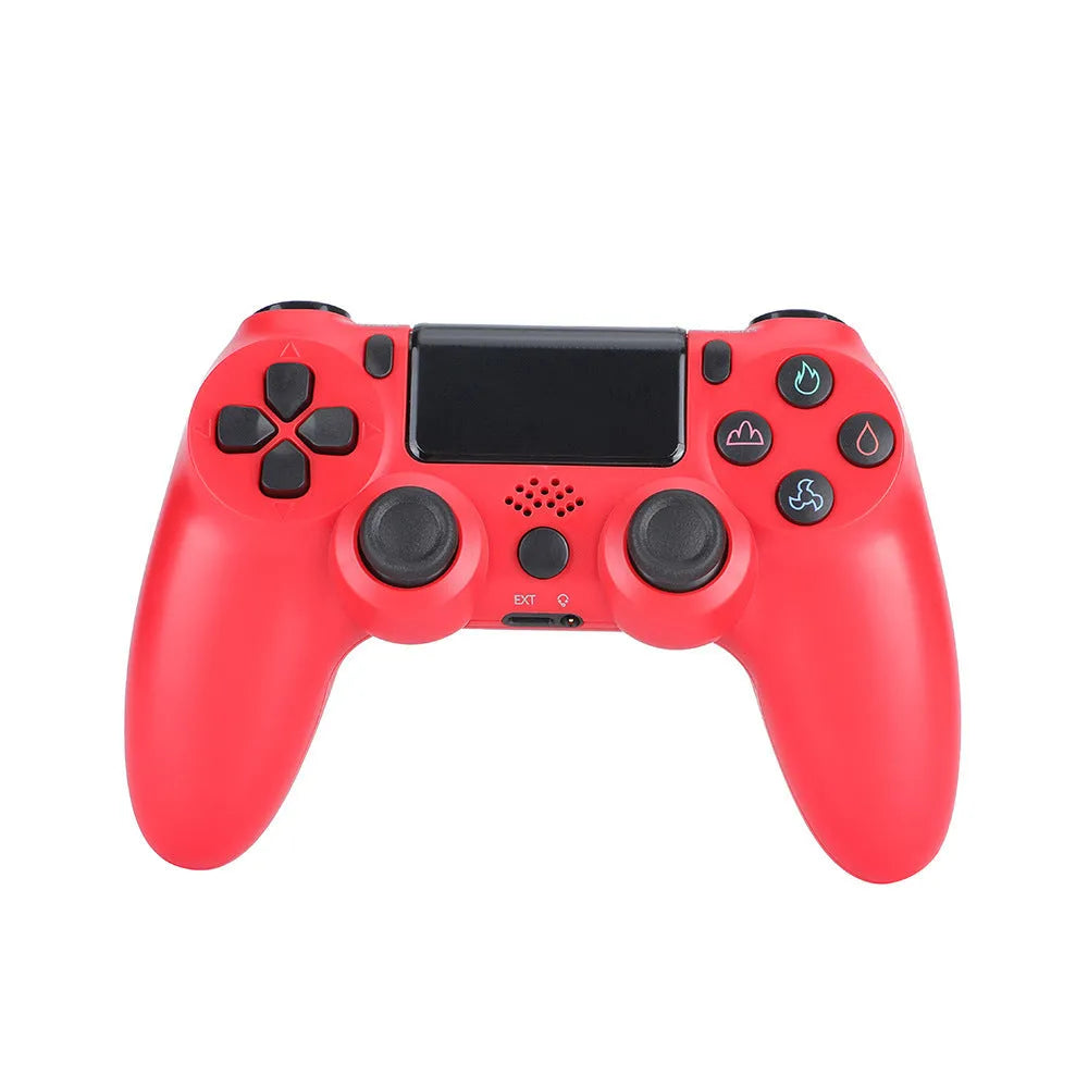 PS4 wired controller in various colours with USB cable connected