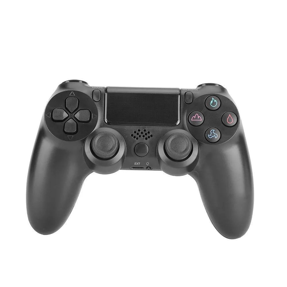 PS4 wired controller in various colours with USB cable connected