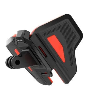 Black motorcycle helmet chin strap mount for universal sports cameras with silicone grip