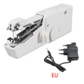 White handheld portable electric sewing machine with EU plug and sewing box