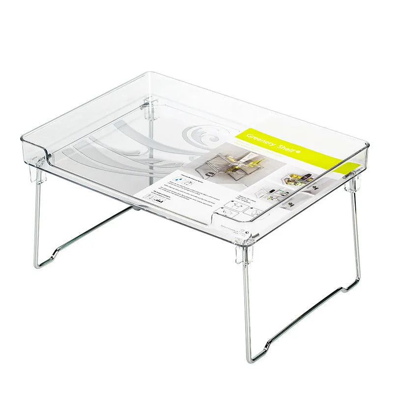 Plastic kitchen organisation rack with modular design for cupboard shelves and countertops