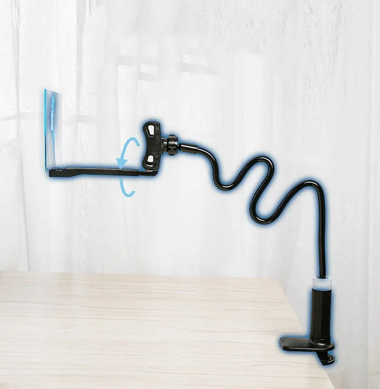 Black mobile phone screen amplifier with 12-inch acrylic lens on an adjustable folding bracket