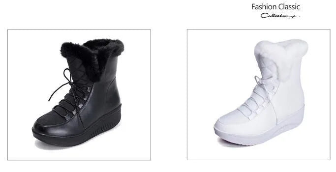 Women's black winter ankle boots with lace-up front and 3cm platform sole