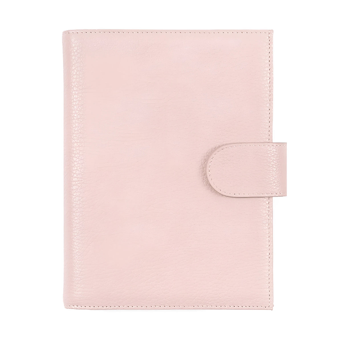 A6 loose-leaf diary with lychee pattern head layer cowhide cover in off white, pink, and white