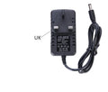 Household electric car air pump dual-use inflator with plastic body, 1m power cord, and 8cm tube on a white background