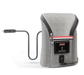 Grey Oxford cloth portable car baby bottle warmer with digital display and car charger
