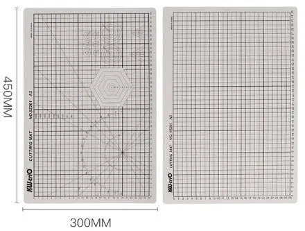 A3 self-healing cutting mat with centimetre grid lines in green, black or grey colour options