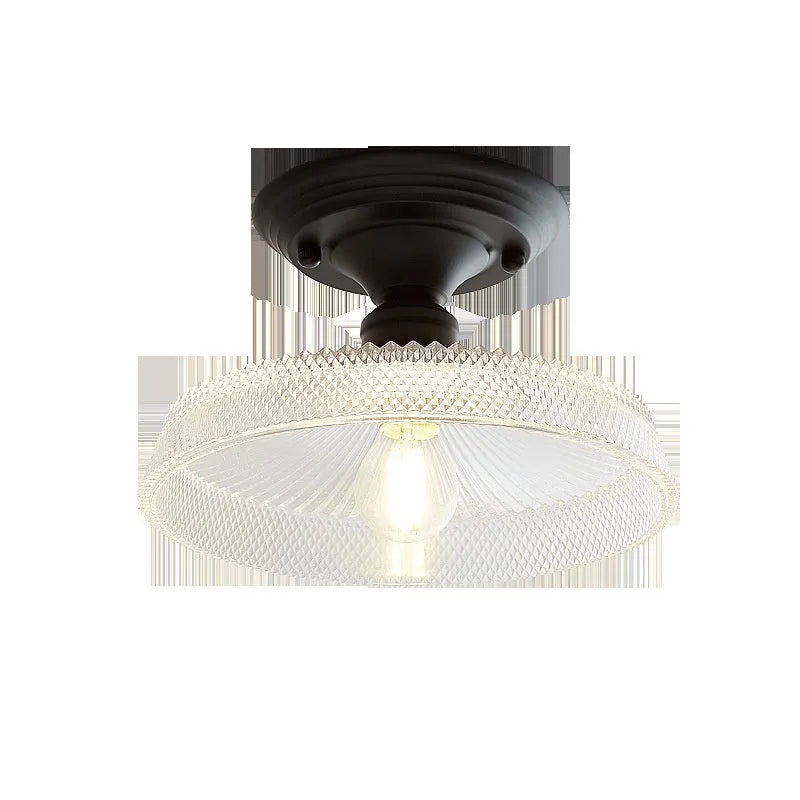 American retro single-head lamp with glass cover for hallway and balcony lighting