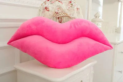 Creative sexy plush big lips pillow in pink, 50cm height, soft short plush fabric with PP cotton filling