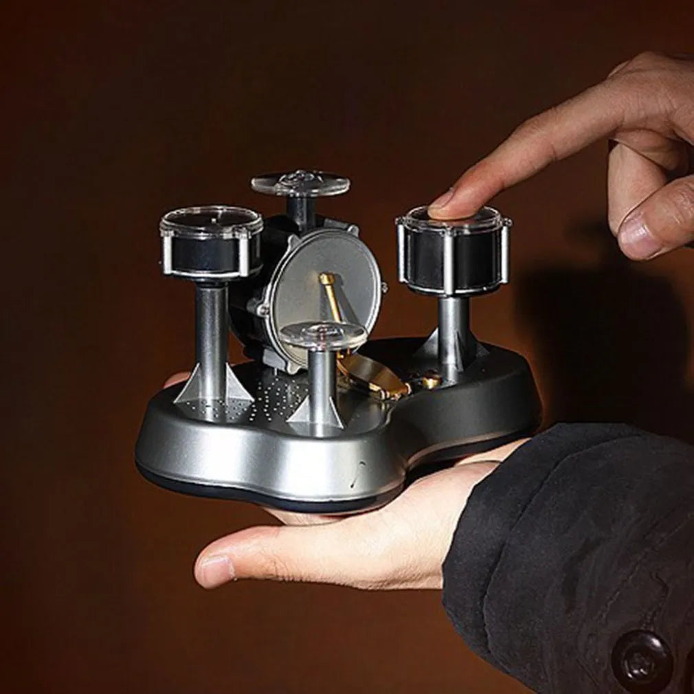 Silver creative finger touch mini drum musical toy with plastic body and finger tapping surface