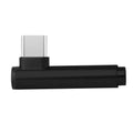 Aluminium Type-C to 3.5mm audio adapter showing elbow design in multiple colour options
