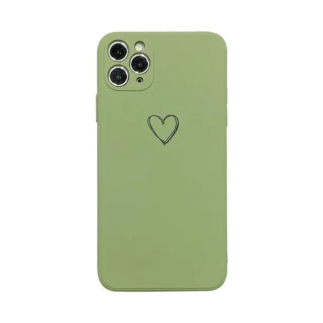 Silicone iPhone case in various colours showing back cover design for multiple models