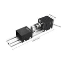 Mini woodworking lathe manual benchtop silver metal construction 320x70x70mm with carving knives